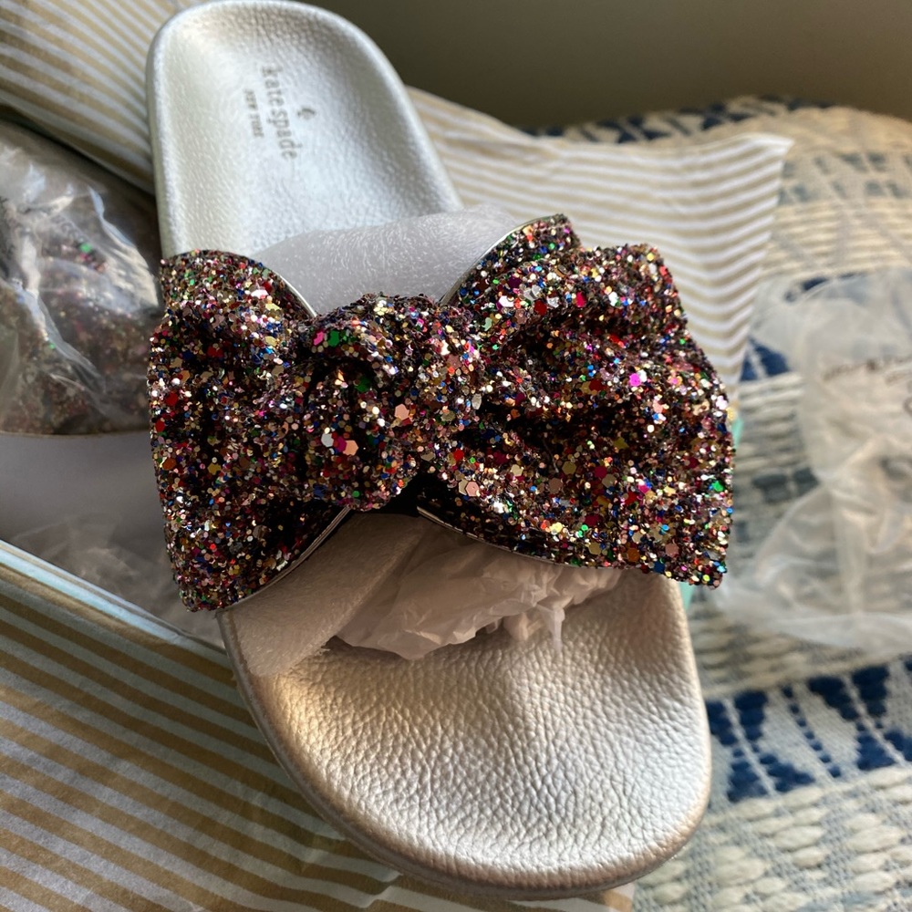 NWT Kate Spade Glitter Slides